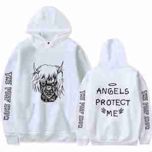 Lil Peep Angel Protect Me White Hoodie