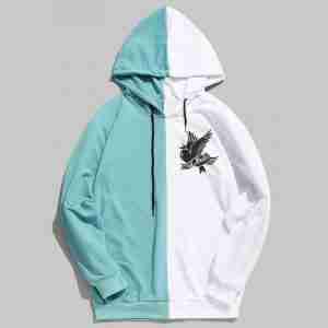 Lil Peep Crybaby Half Colored Blue Hoodie