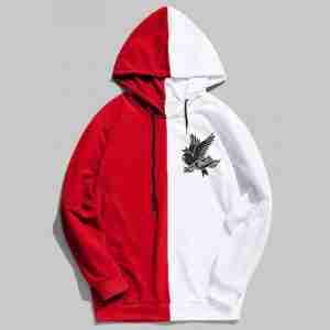 Lil Peep Crybaby Half Colored Red Hoodie