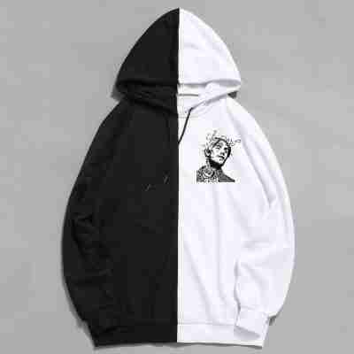 Lil Peep Graphic Half Colored Hoodie