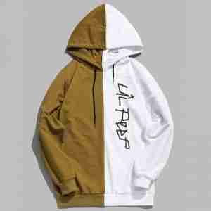 Lil Peep Half Colored Olive & White Hoodie