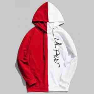 Lil Peep Half Colored Red & White Hoodie