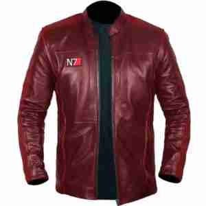 Men N7 Mass Effect 3 Red Biker Jacket