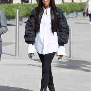 Naomi Campbell Black Puffer Jacket