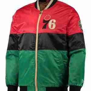 Philadelphia 76ers Red Black Green Jacket