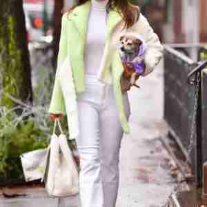 Priyanka Chopra Green Shearling Jacket