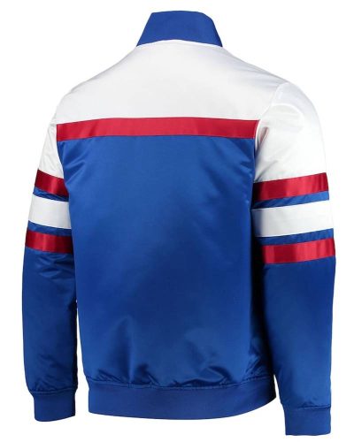Philadelphia 76ers Hardwood Classics Script Royal Satin Full-snap Jacket