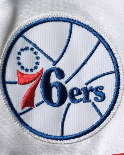 Philadelphia 76ers Hardwood Classics Script Royal Satin Full-snap Jacket