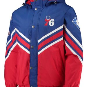 Philadelphia 76ers Blue And Red Full-zip Hoodie