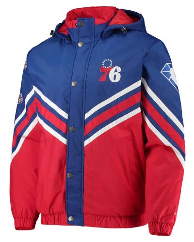 Philadelphia 76ers Blue And Red Full-zip Hoodie