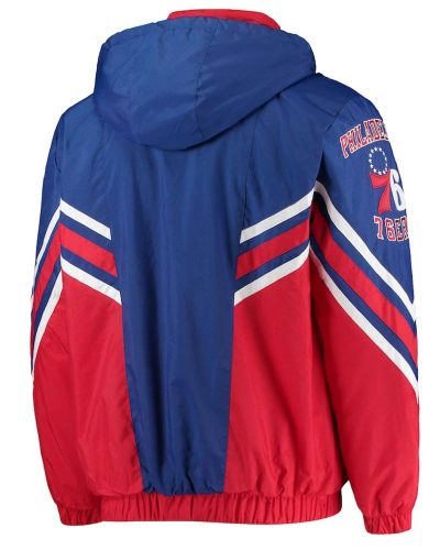 Philadelphia 76ers Blue And Red Full-zip Hoodie