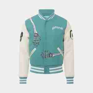 Rod Godspeed Skull Varsity Teal Jacket