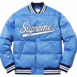Supreme Puffy Blue Varsity Jacket