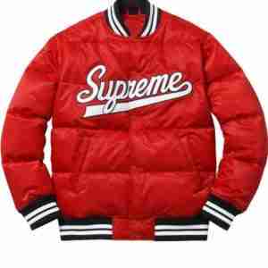 Supreme Puffy Red Varsity Jacket