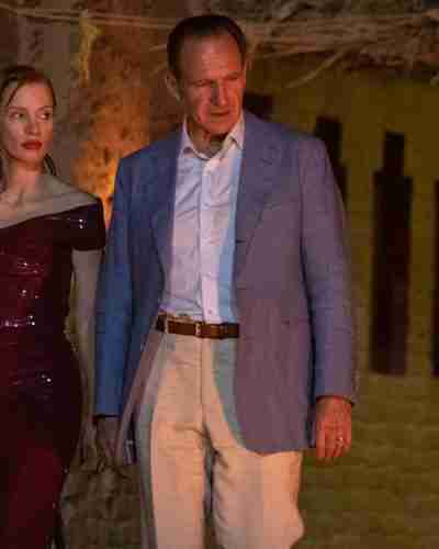 The Forgiven 2022 Ralph Fiennes Blue Blazer