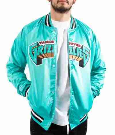 Vancouver Grizzlies Teal Green Bomber Jacket