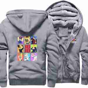 Anime Grey Winter Hoodie