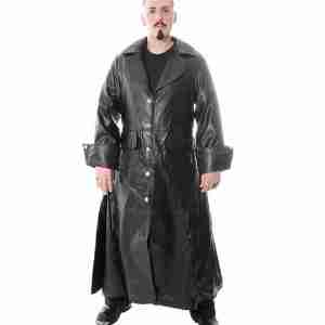 Halloween Black Gothic Pirate Leatherette Coat