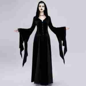 Halloween Black Velvet Dress