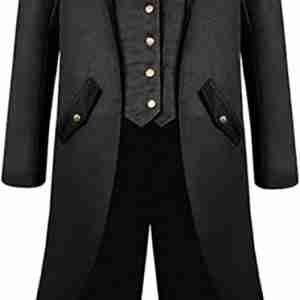 Halloween Gothic Black Medieval Tailcoat