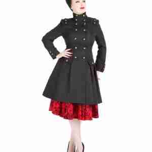 Halloween Gothic Brocade Black Coat