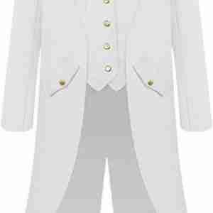 Halloween Gothic White Medieval Tailcoat