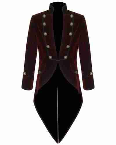 Halloween Red Velvet Tuxedo Tailcoat