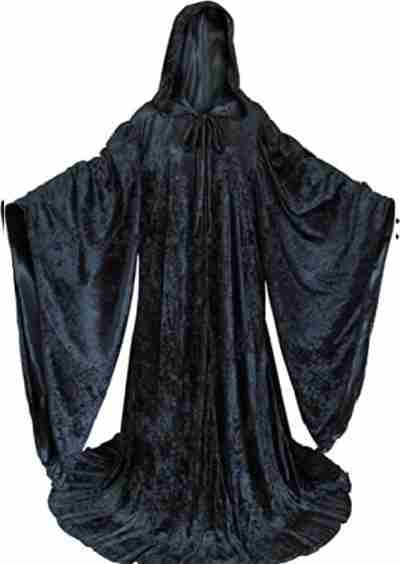 Halloween Wizard Velvet Black Cloak