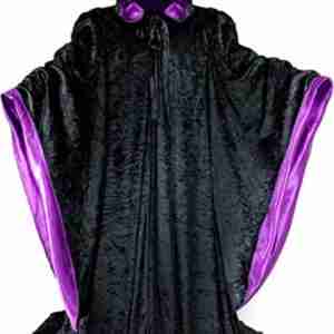 Halloween Wizard Velvet Black & Purple Cloak