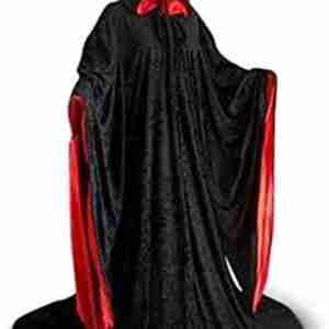Halloween Wizard Velvet Black & Red Cloak
