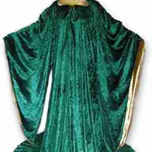 Halloween Wizard Velvet Green & Golden Cloak
