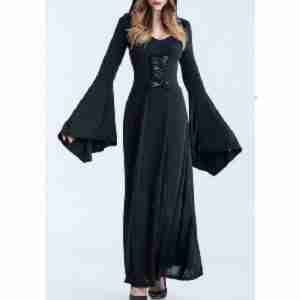 Halloween Women Gothic Hooded Dress