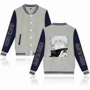 Jujutsu Kaisen Anime Blue & Grey Varsity Jacket