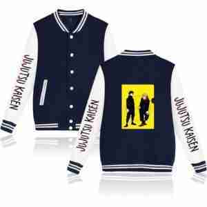 Jujutsu Kaisen Blue & White Baseball Jacket