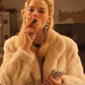 Margot Robbie Terminal Annie Faux Fur White Coat