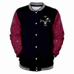 One Piece Skull Print Purple & Black Jacket