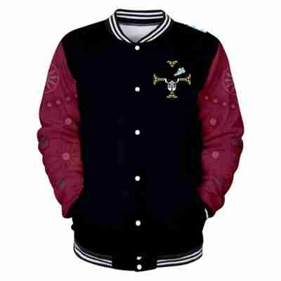 One Piece Skull Print Purple & Black Jacket