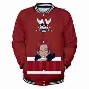 One Piece Skull Print Red Jacket