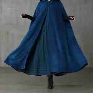 Womens Halloween Blue Cloak