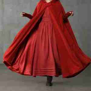Womens Halloween Red Cloak