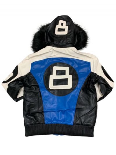 Unisex 8 Ball Blue & Black Bomber Jacket