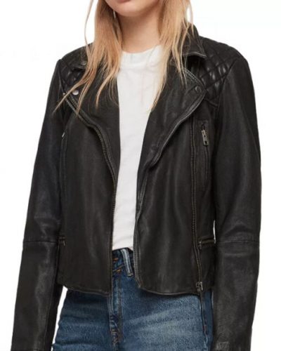 You Have to Play Along Jenny Hoyt Black Quilted Leather Jacket