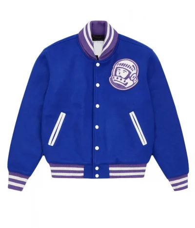 BBC Astro Blue Wool Varsity Jacket