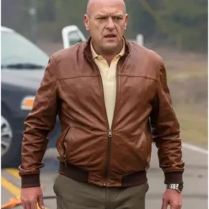 Dean Norris Breaking Bad Brown Bomber Leather Jacket
