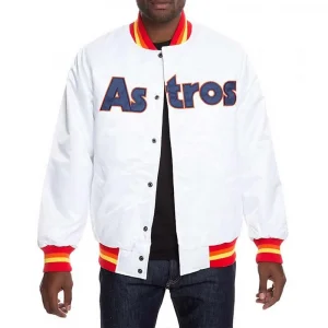 Houston Astros White Label Satin Bomber Jacket