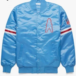 Houston Oilers Bomber Light Blue Satin Jacket