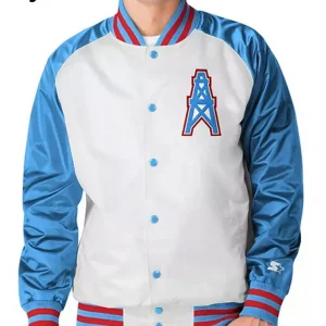 Houston Oilers Light Blue Satin Jacket