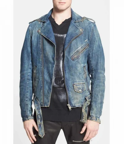 Men’s Blue Jean Biker Jacket