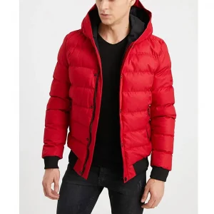 Men’s Red Bubble Hooded Jacket