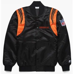 NFL Black Bengals Satin Jacket